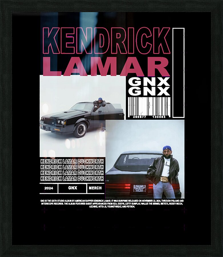 Kendrick Lamar 7 Picture Frame print