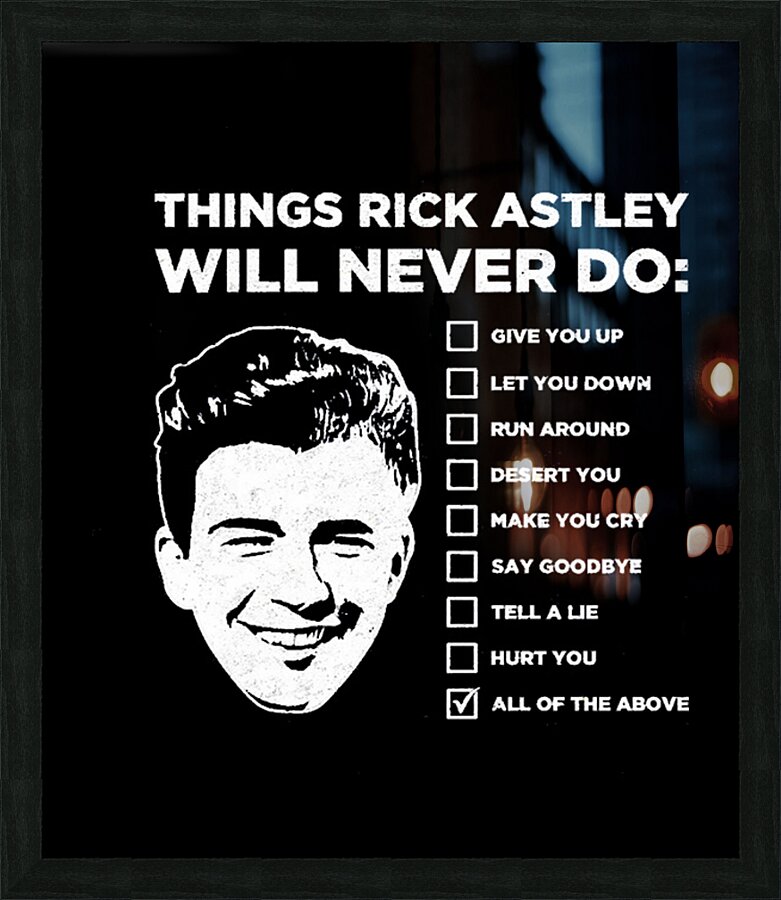 Rick Astley 45 Picture Frame print