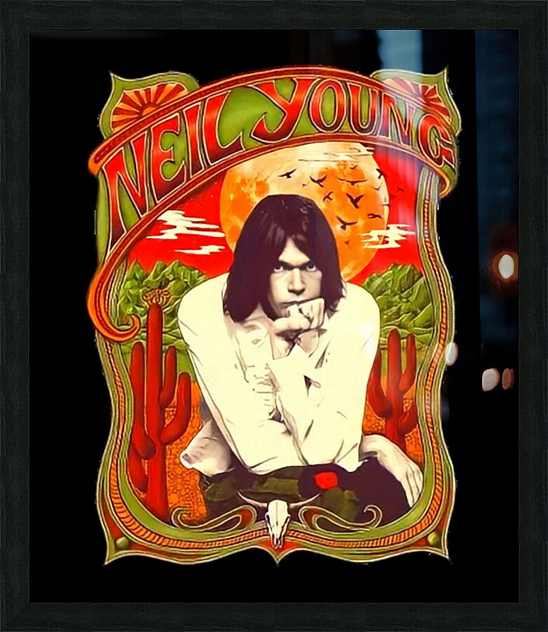 Neil Young 21 Picture Frame print