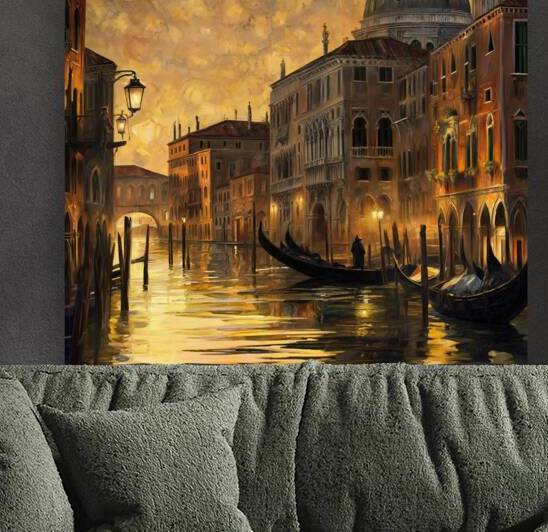 Streets of Venice: Golden night scene with calm waters and high detail by BestPro