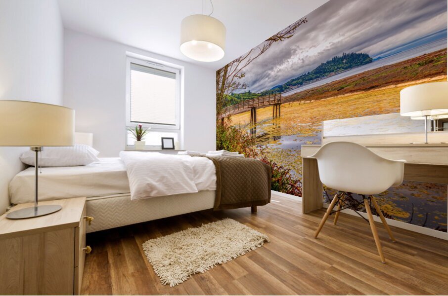 Tranquilitys Gateway: Exploring the Colors of Clallam Bay County Park Bridge Mural print