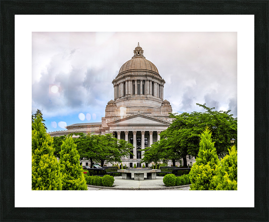 Capturing the Capitol: A High-Resolution View of Washington States Legislative Building Picture Frame print