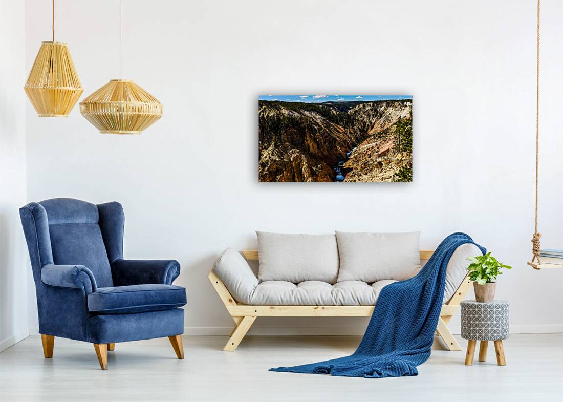 Captivating Contrasts: Inspiration Point at the Grand Canyon of Yellowstone Reproduction