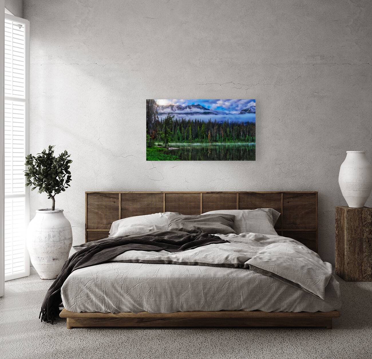 Misty Tranquility: Honeymoon Lakes Dawn Symphony. Reproduction