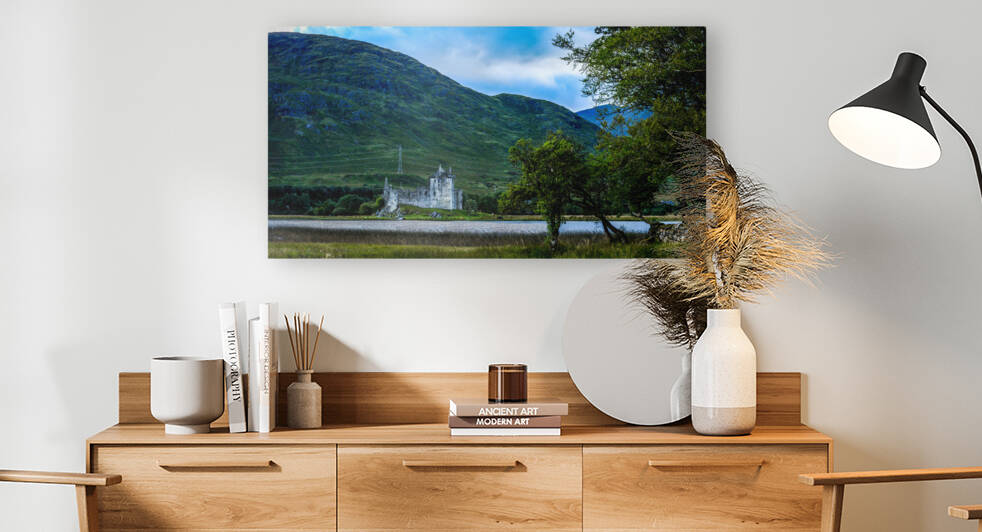 Awe-Inspiring Beauty: Kilchurn Castle and the Tranquil Waters of Lock Awe in High Resolution Scotland Photography by Big Picture Diaries