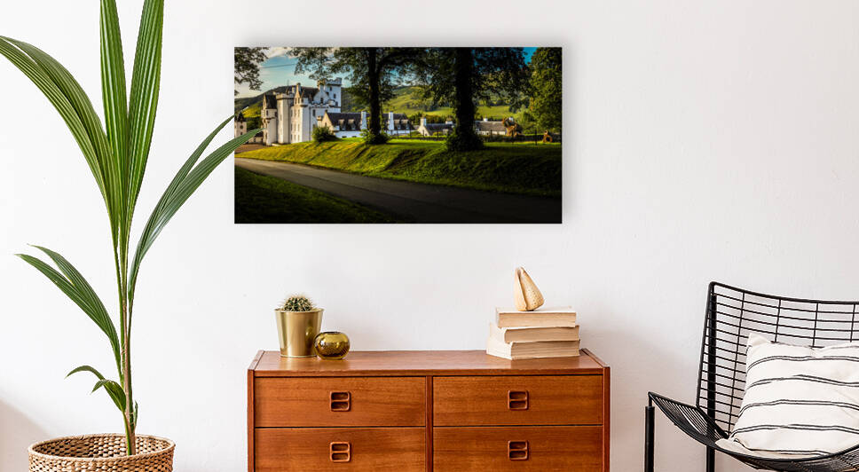 Eternal Hills and Pristine White: A Captivating View of Blair Castle in the Morning Light by Big Picture Diaries