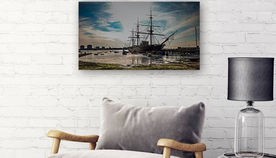 Nelsons Pride: HMS Victory in Portsmouths Sunlit Embrace by Big Picture Diaries