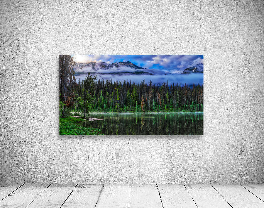Misty Tranquility: Honeymoon Lakes Dawn Symphony. Wall Preview