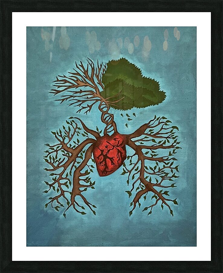 Branching Heart Picture Frame Printing
