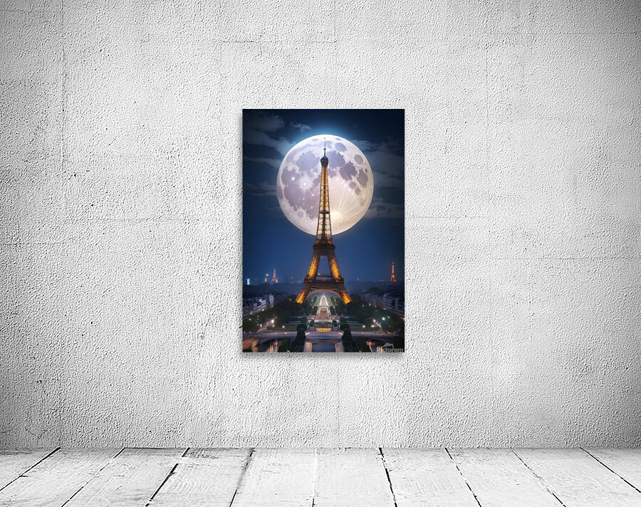  Eiffel Tower full moon  Wall Preview