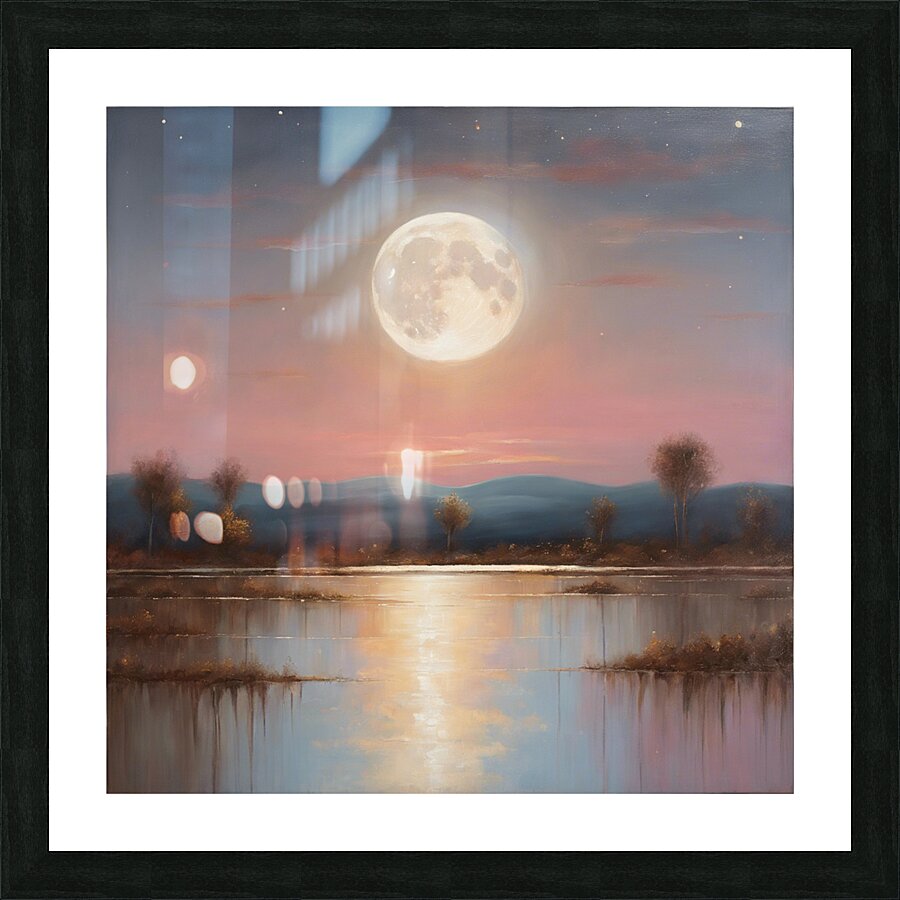  A figurative painting representing a moons Picture Frame print