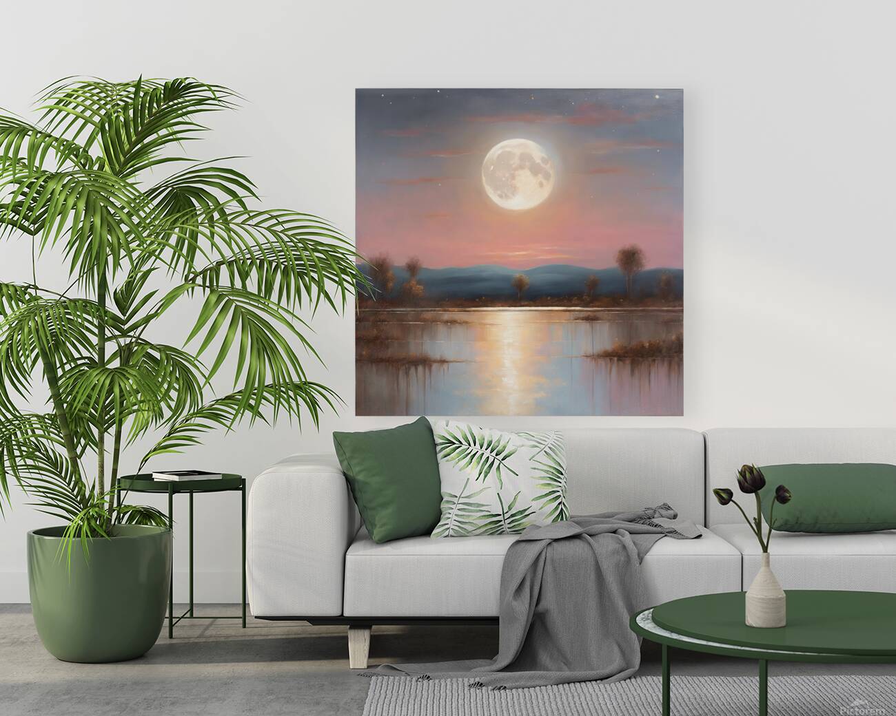  A figurative painting representing a moons Reproduction