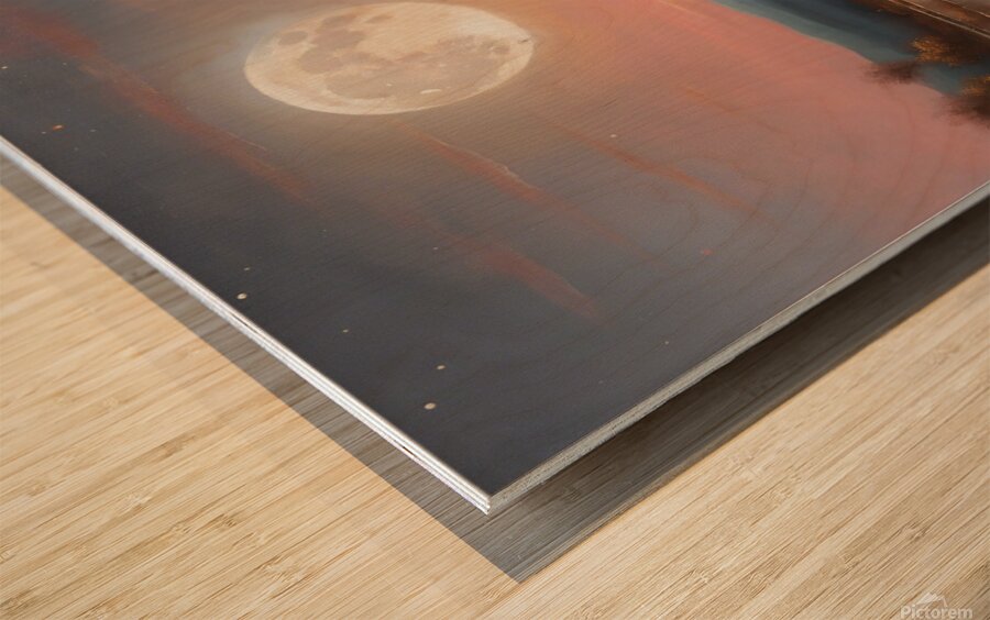  A figurative painting representing a moons Wood print