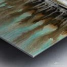 Turquoise watercolor landscape 5 Metal print