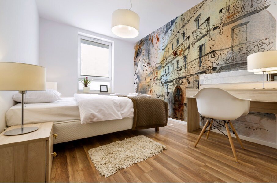 Parisian street Mural print