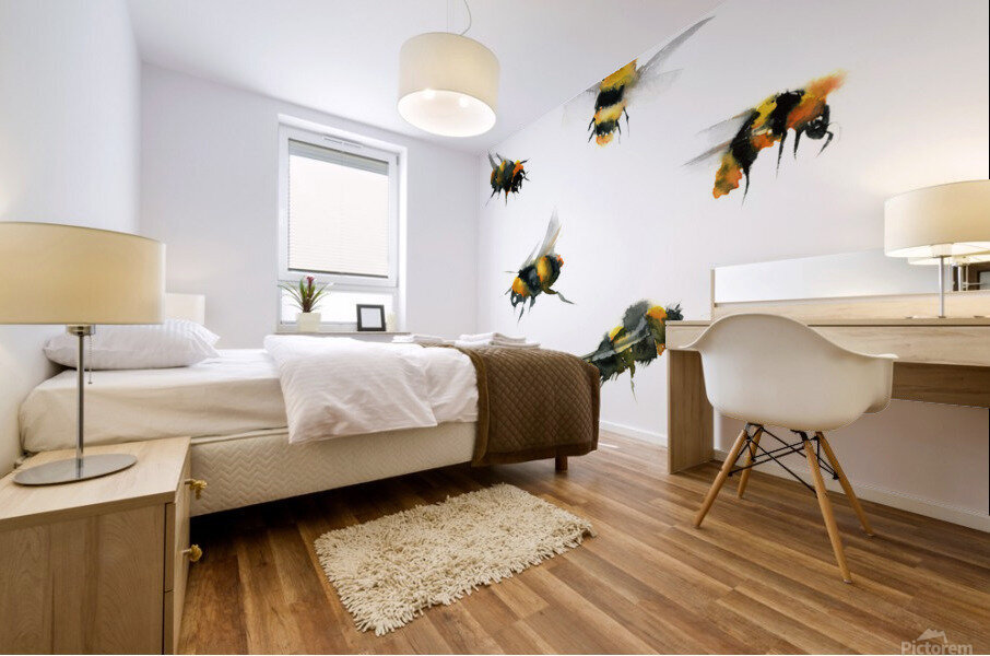 bumblebees Mural print