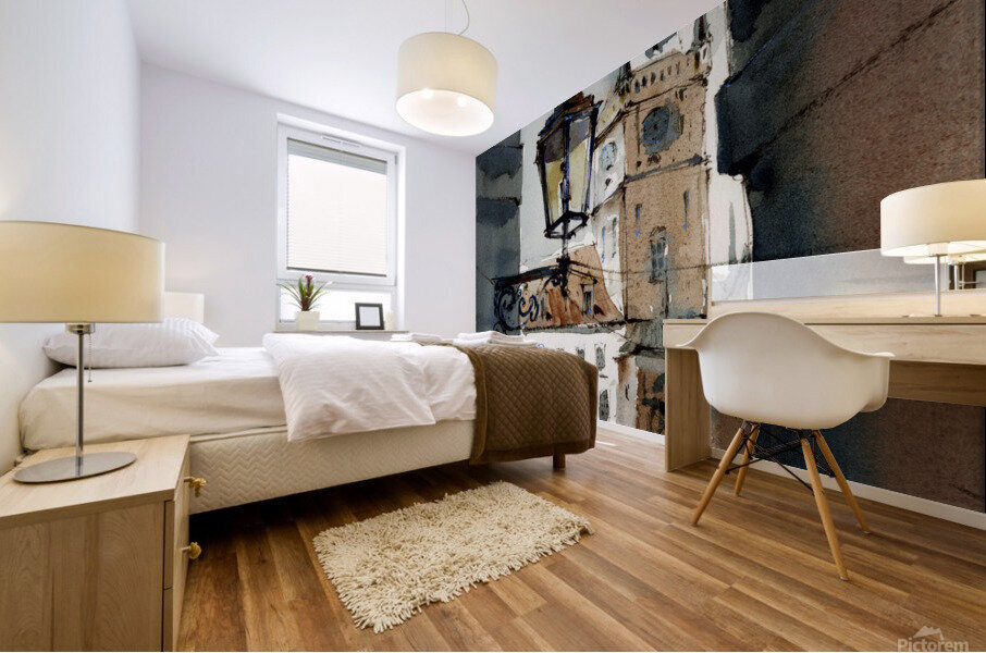Lamp in Prague Mural print