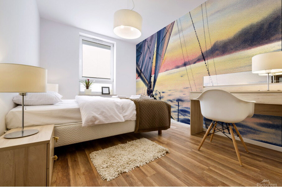 To meet the sunset Mural print