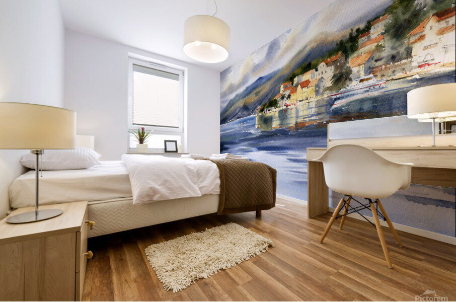 Coastal town Mural print