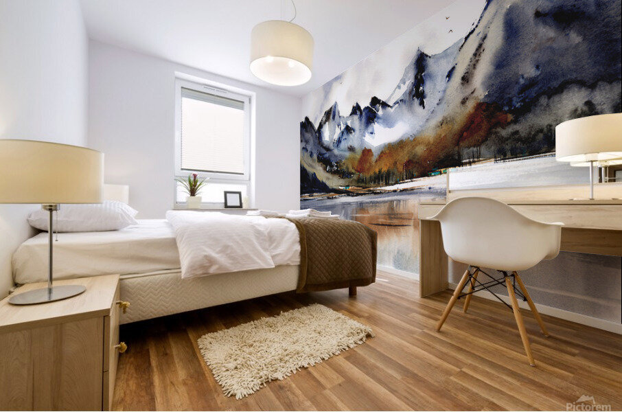 Mountain Lake 2 square Mural print