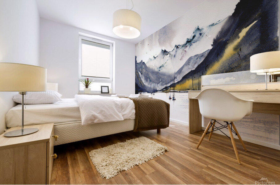 Mountain Lake 3 square Mural print