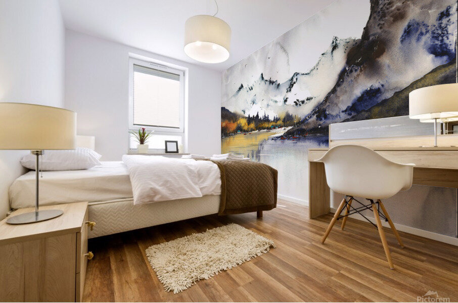 Mountain Lake 1 square Mural print