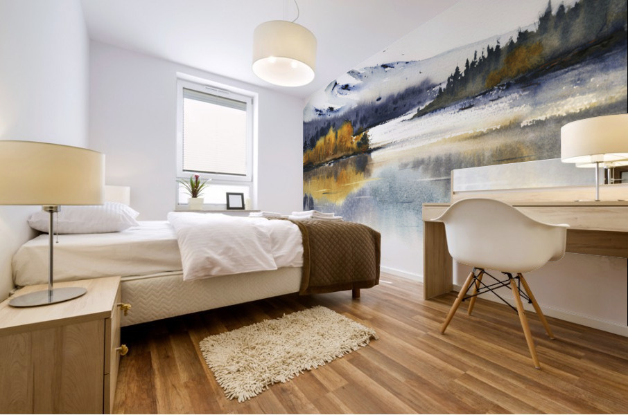 Autumn mountain lake 1 Mural print