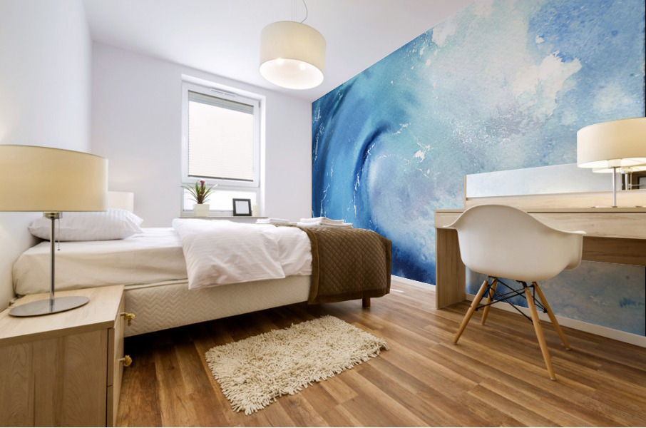 Watercolor wave Mural print