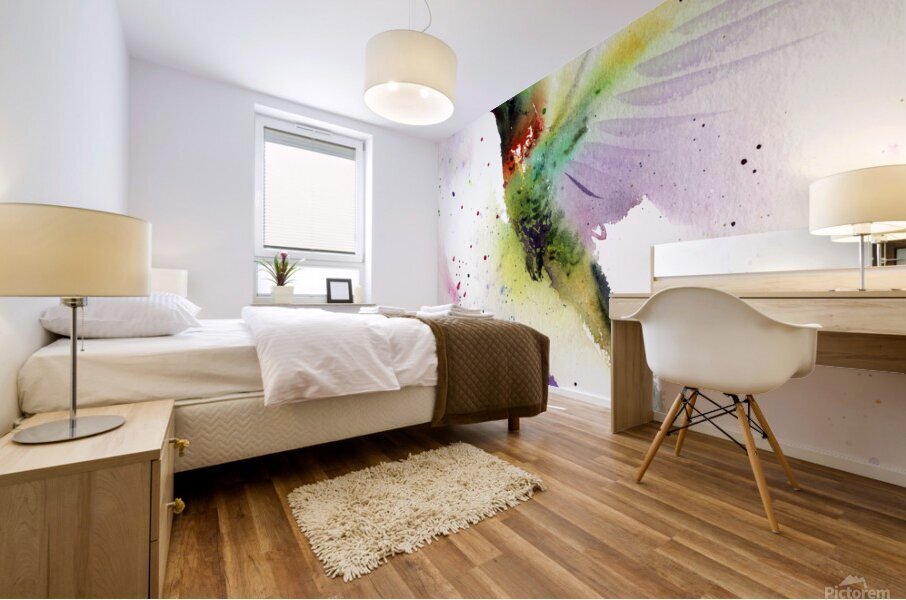 HUMMINGBIRD and FLOWER Mural print