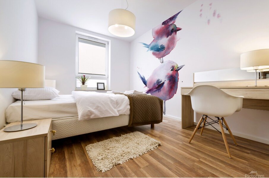 Pink Birds Mural print