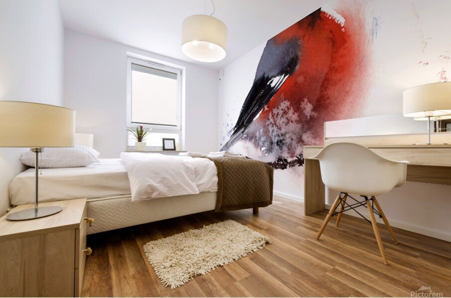 Bullfinch Bird Mural print