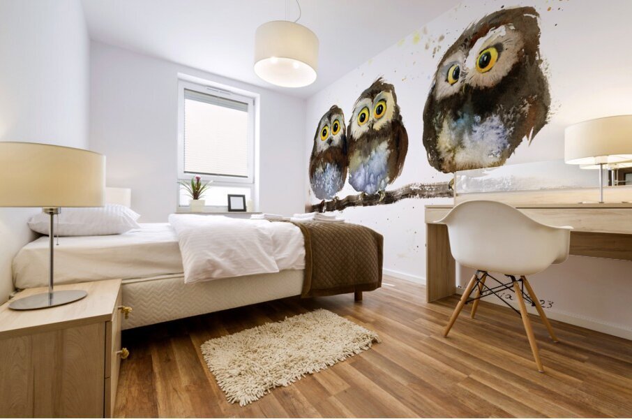Three Owls Mural print