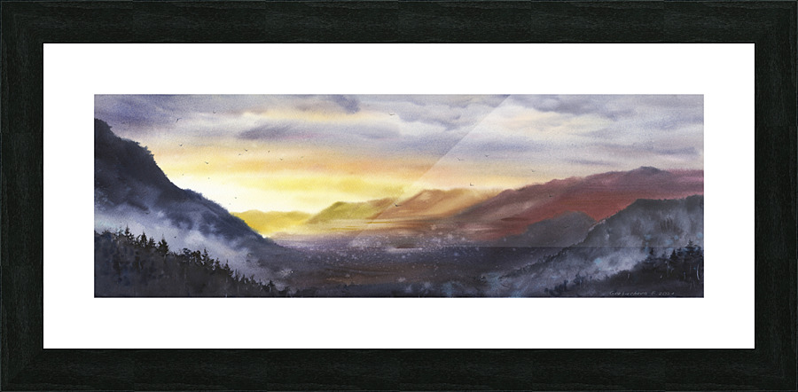 Sunset in the mountains Picture Frame print