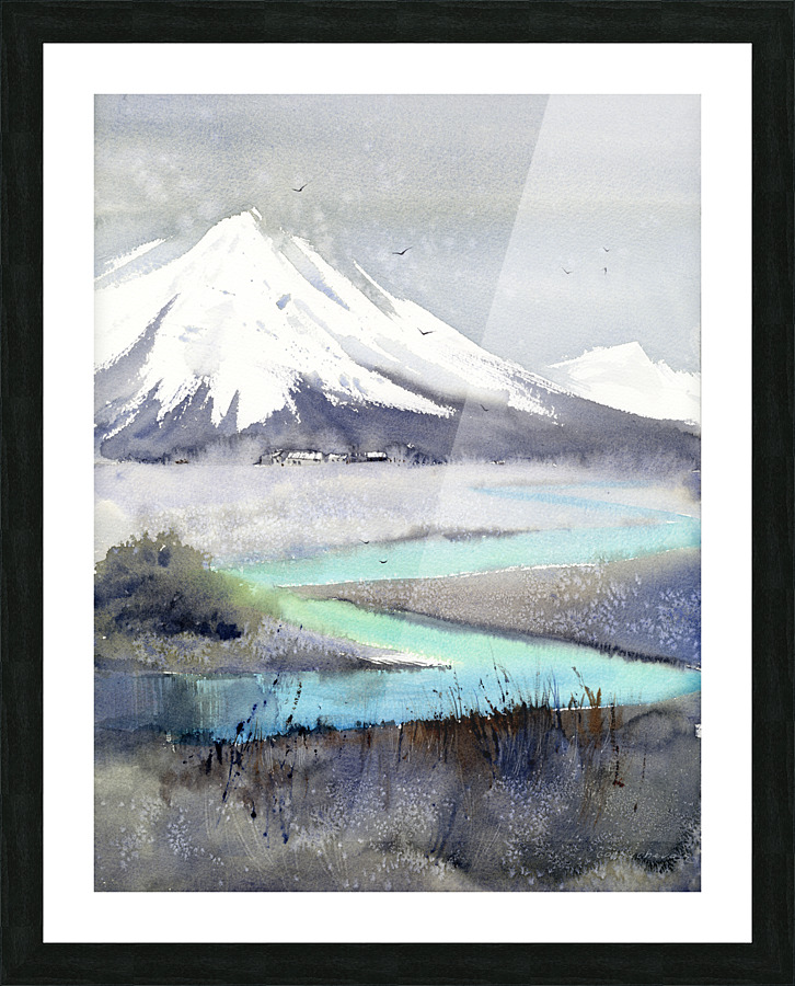 Turquoise mountain river Picture Frame print