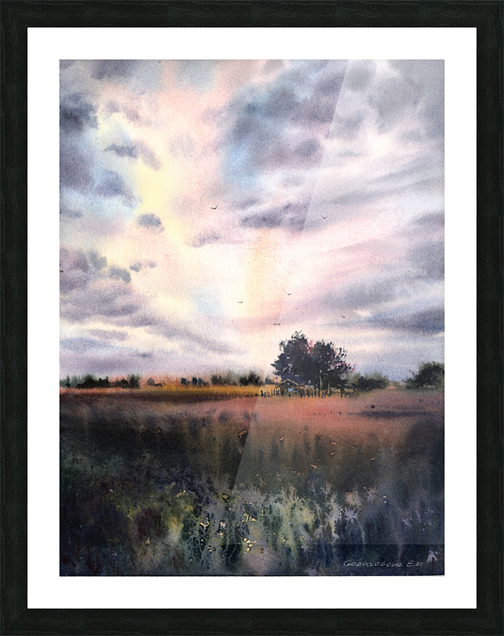 Field and clouds 2 Picture Frame print