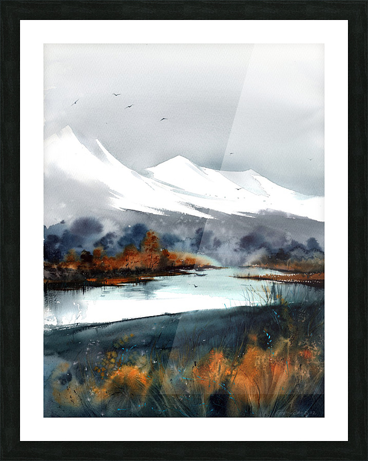 Fall mountain river 2 Picture Frame print