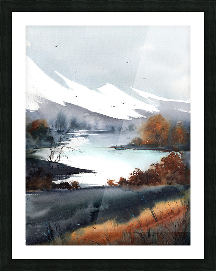 Fall mountain river 1 Picture Frame print