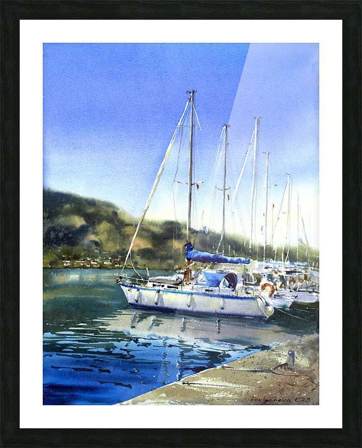 Moored yachts 1 Picture Frame print