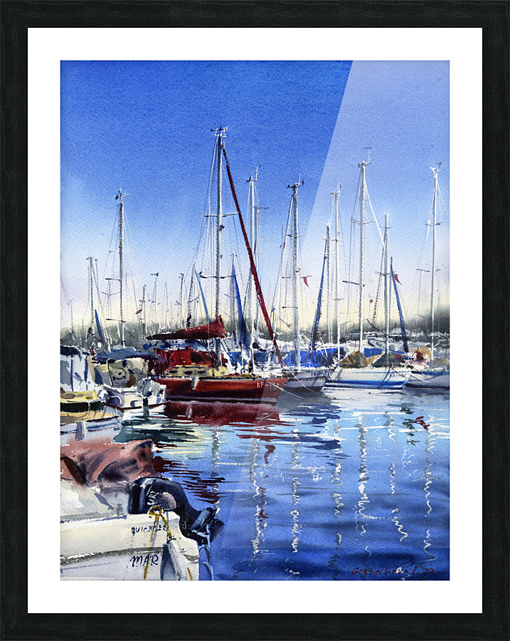 Moored yachts 2 Picture Frame print