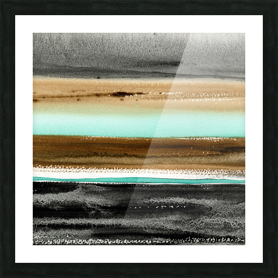 Turquoise watercolor landscape 4 Picture Frame print