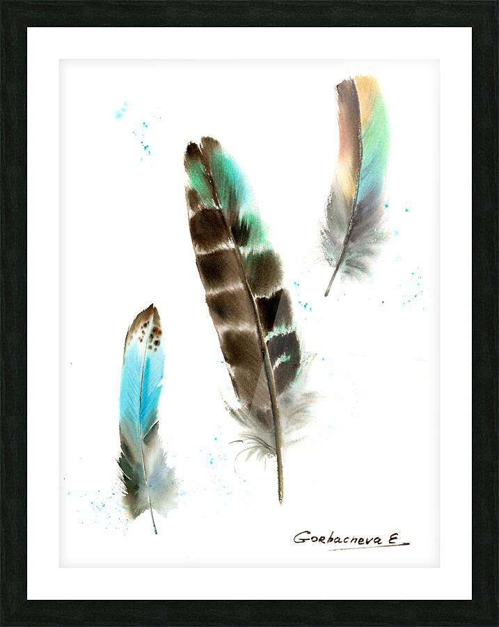 Owl feathers Picture Frame print