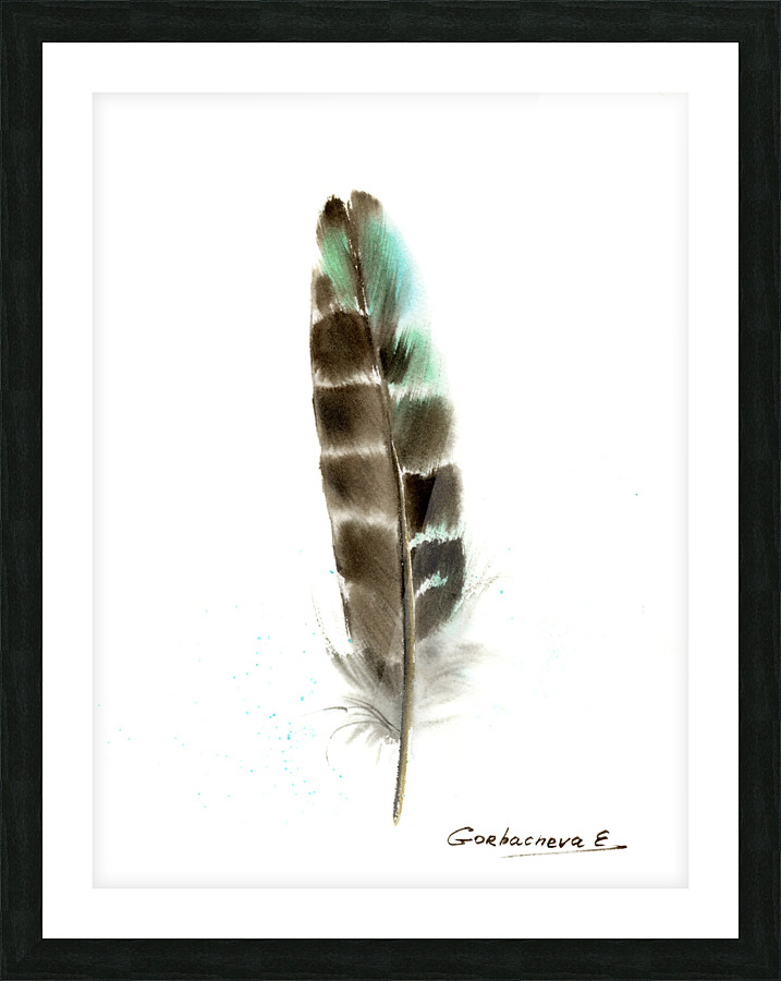 Owl feather Picture Frame print