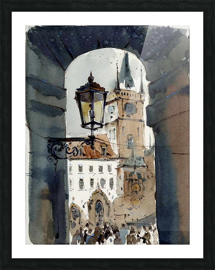 Lamp in Prague Picture Frame print