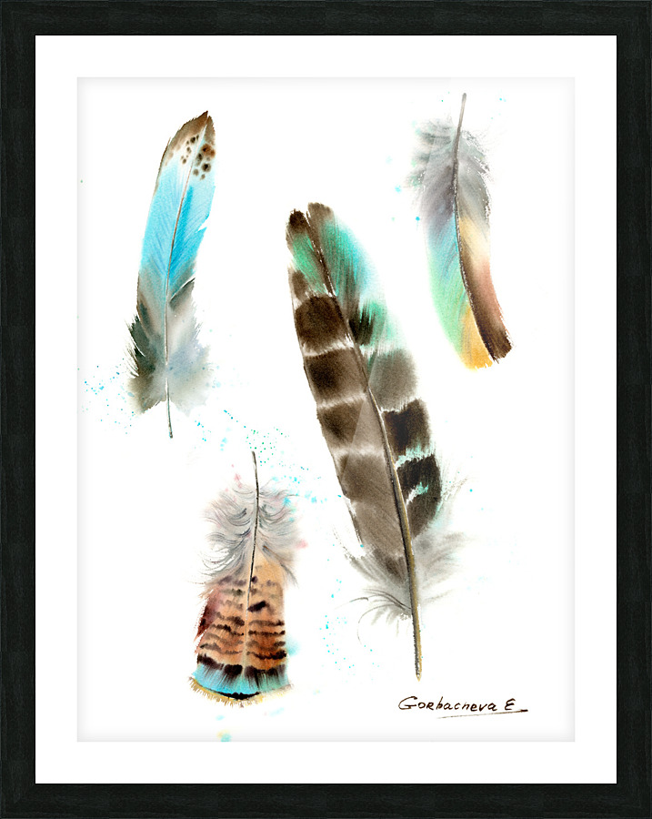 Four fethers Picture Frame print