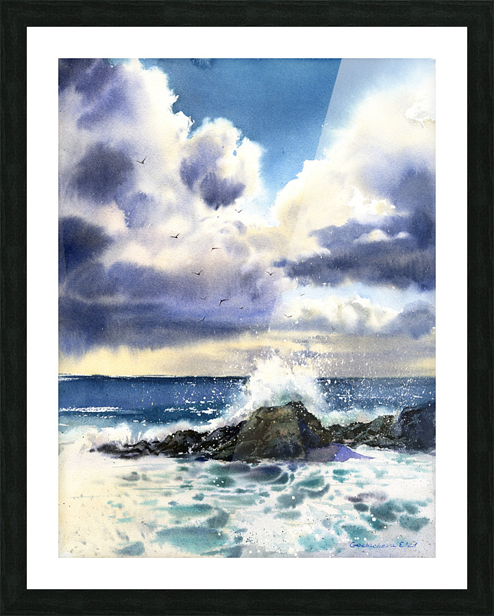 Waves and rocks 2 Picture Frame print