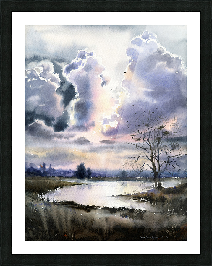 River and Clouds Impression et Cadre photo