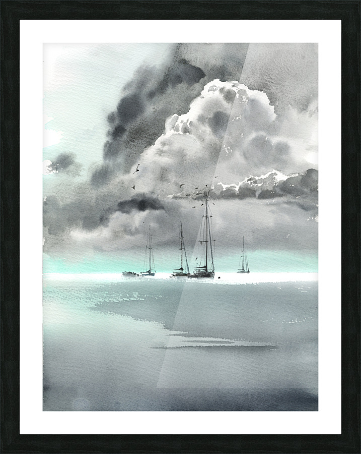 Monochrome yachts  2 Picture Frame print