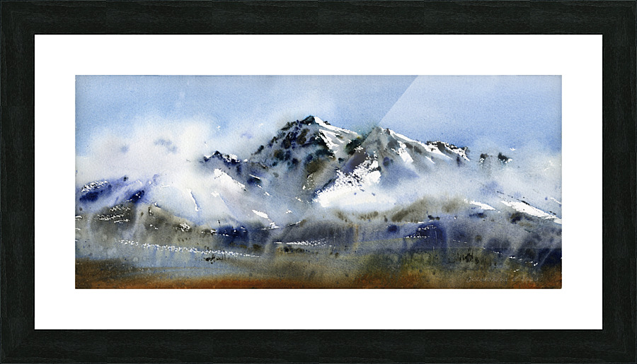 Mountain peaks in the clouds Picture Frame print