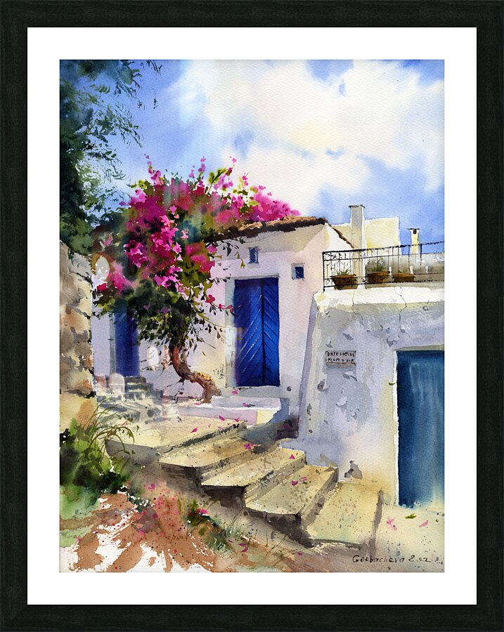 Mediterranean old town Picture Frame print