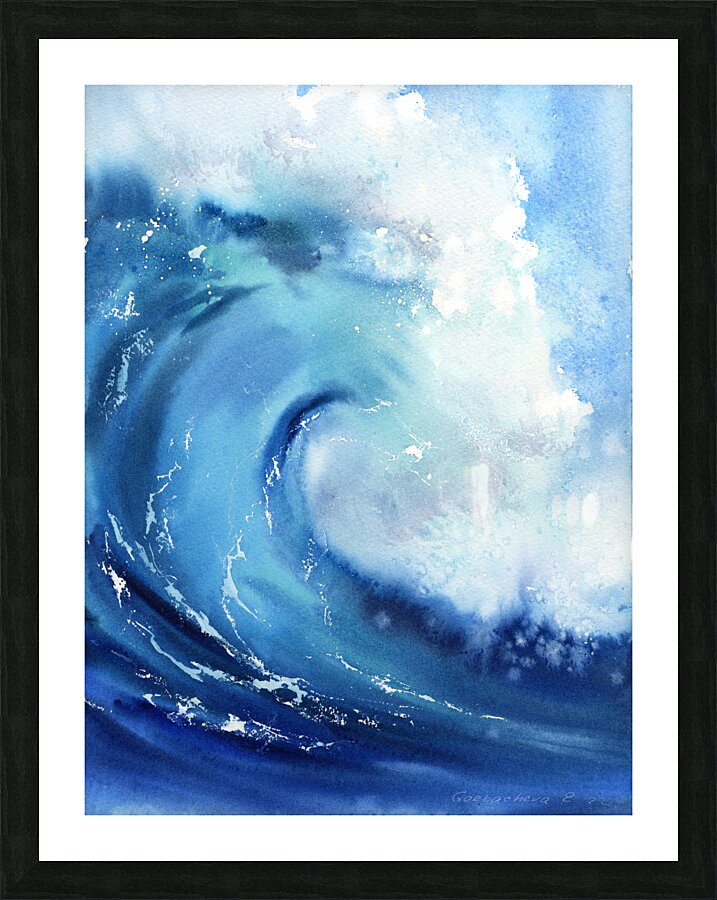 Watercolor wave Picture Frame print